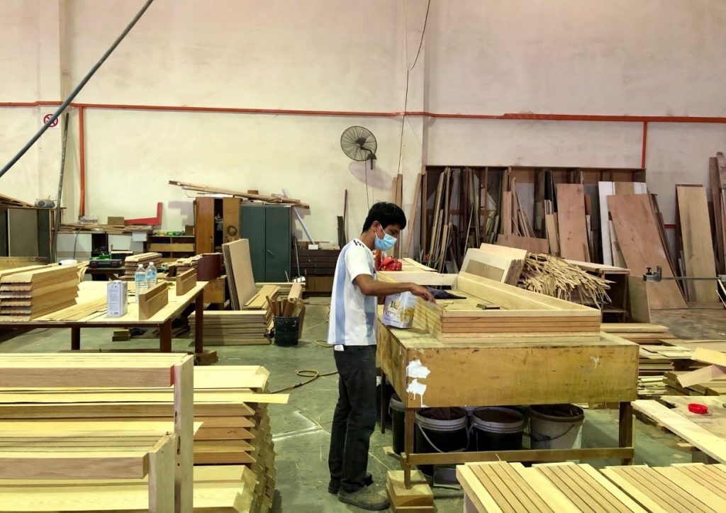 Timber veneer furniture